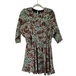 Zara Structured Blouson Mini Dress Floral Retro Vibes Size XS